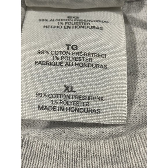 Vintage 90s Fishing "Here Fishy Fishy" Embroidered Logo Gray T-Shirt Size XL - Picture 6 of 8